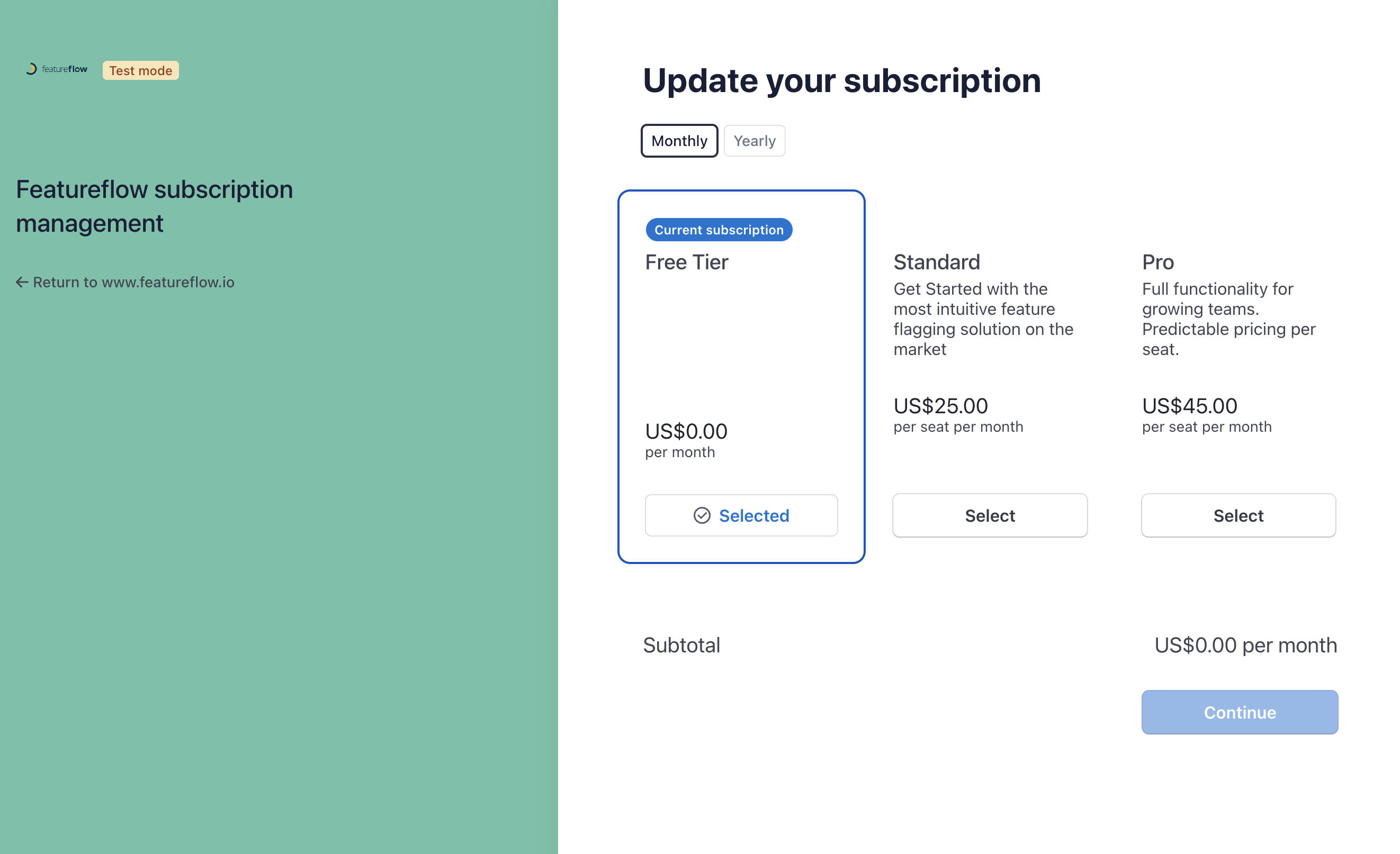 Update Subscription
