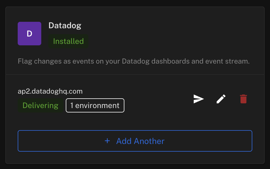 A configured, delivering Datadog destination