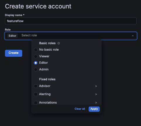 Service account roles