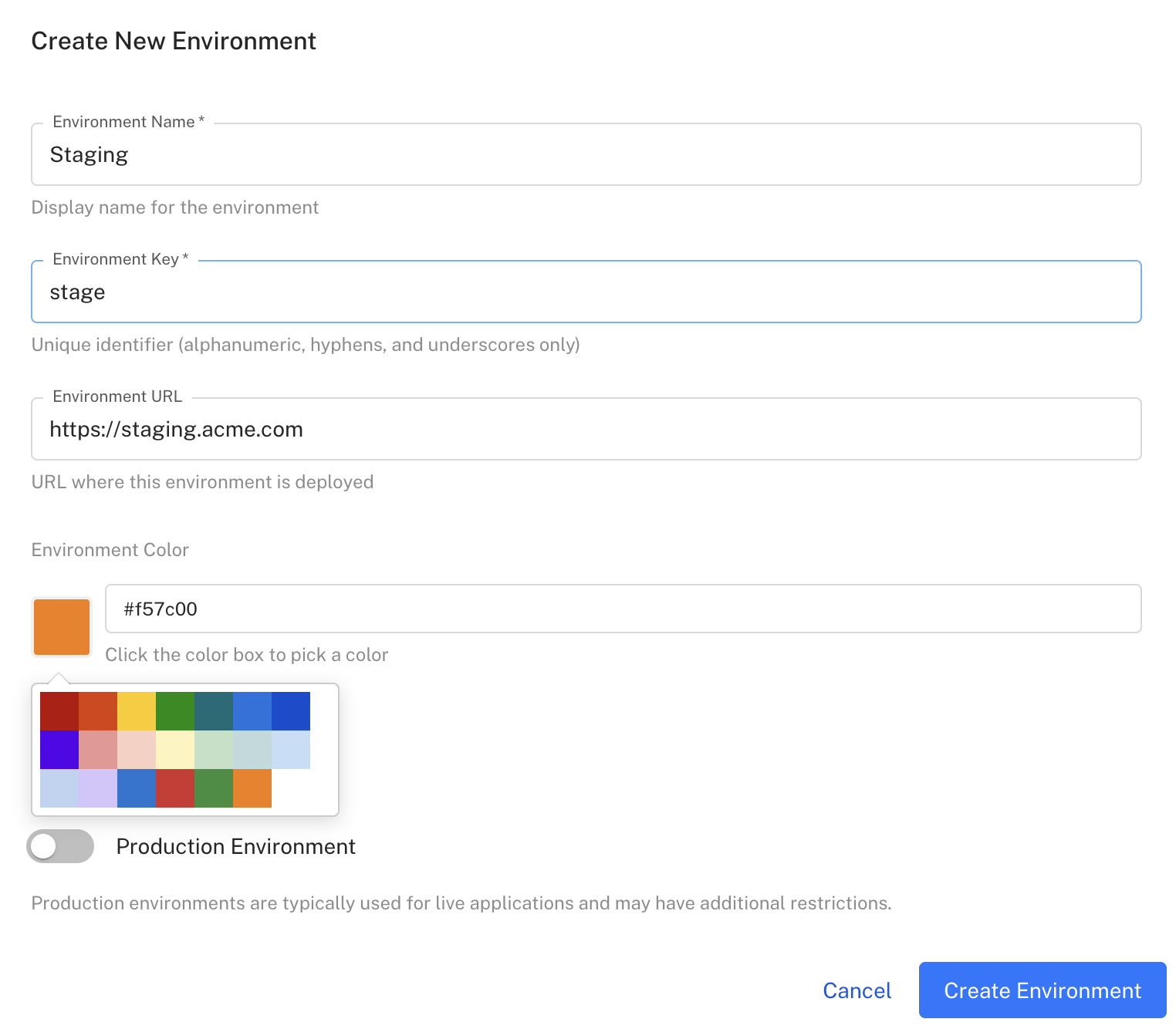 Create New Environment