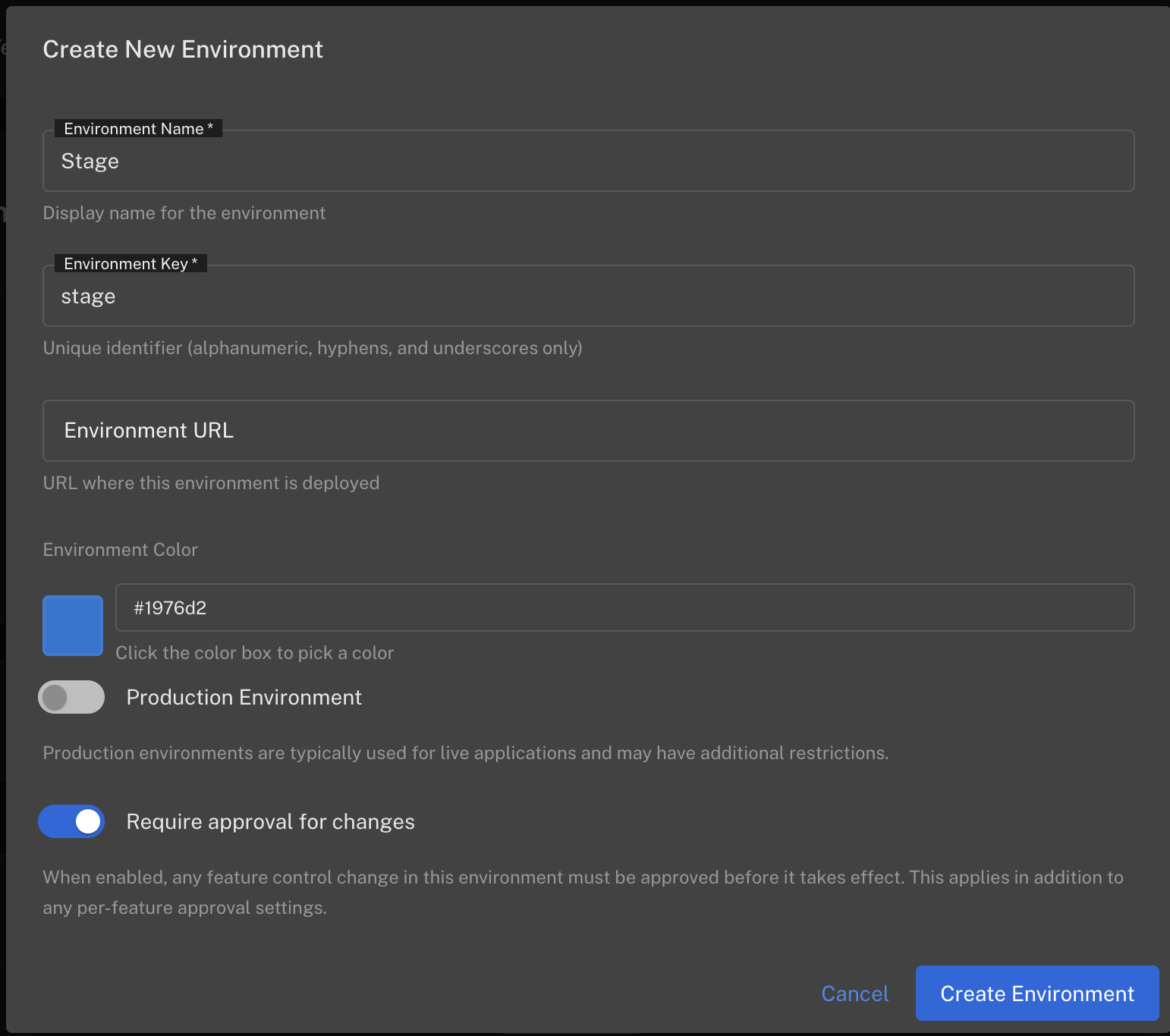 Create environment - require approval