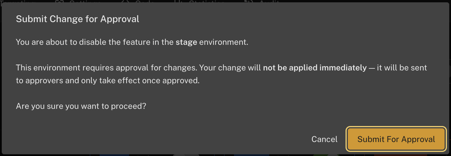 Submit change for approval