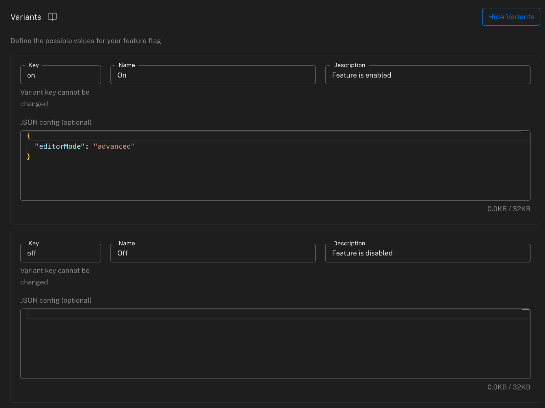 JSON config editor
