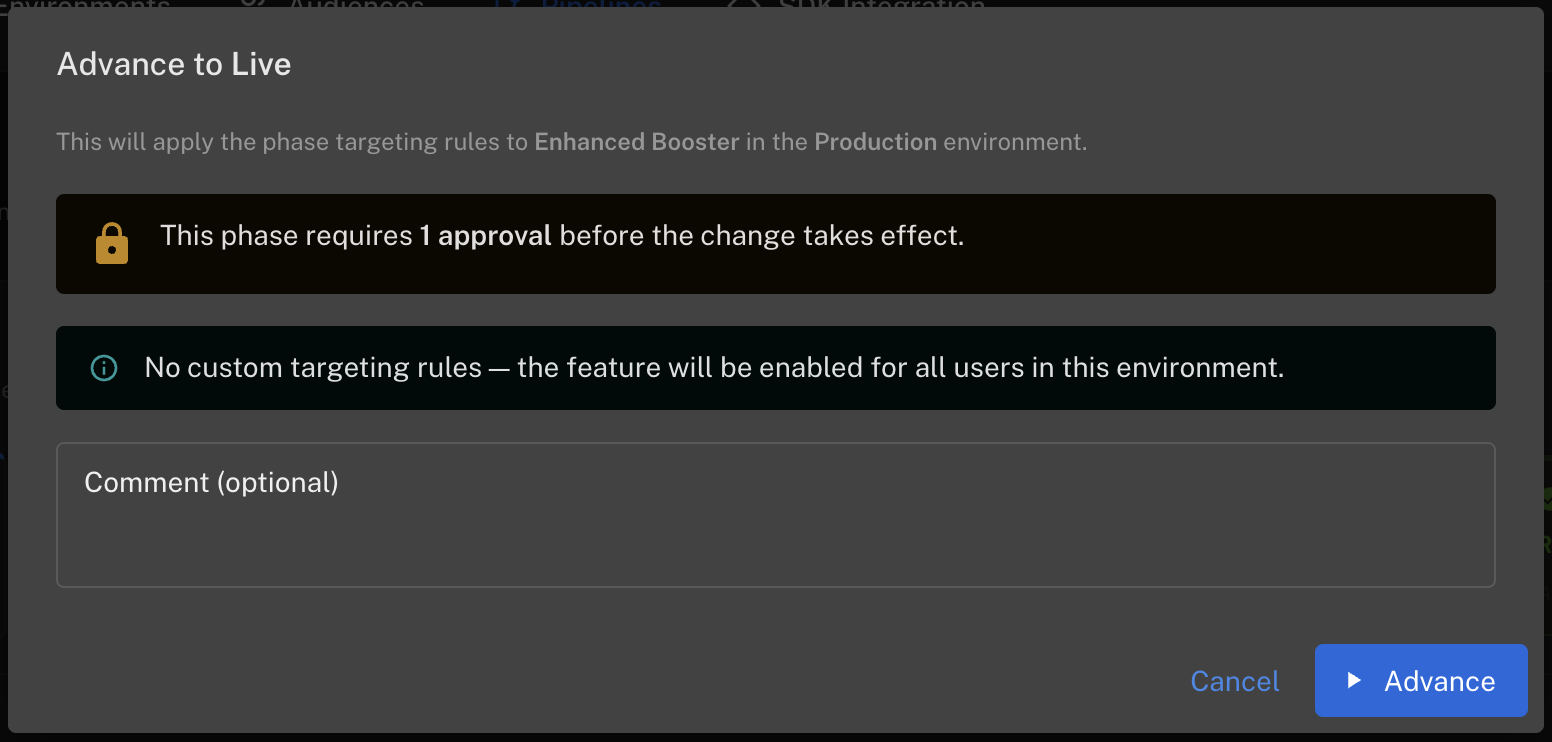 Advance requiring approval