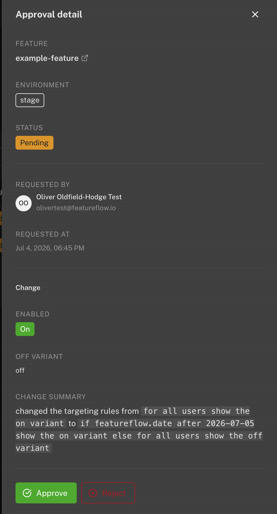 Approval detail